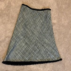 Black and white ruffled bottom and now tie around the waist